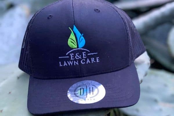  Local E&E Lawn Care hat in blue with sticker